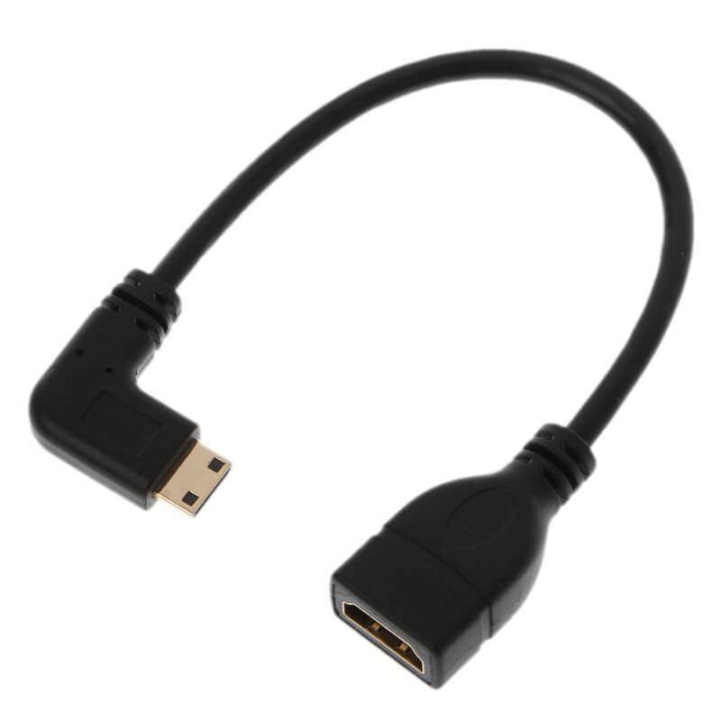 90 Graden Haakse Mini Usb Hdmi Male Naar Hdmi Female Extension Data Kabel 21Cm H05A