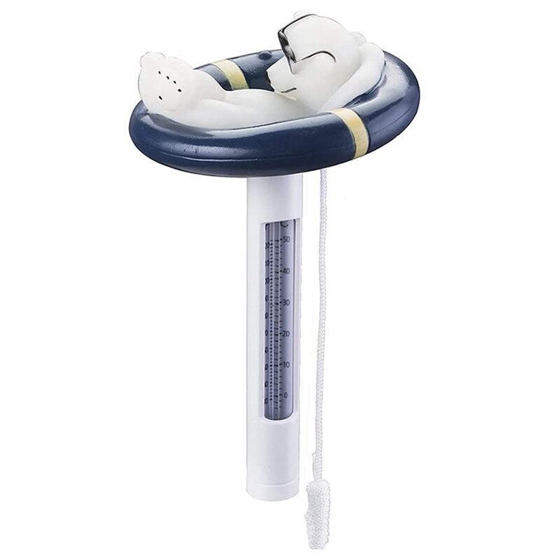 Pool termometer stort flydende vand temperatur termometre med snor, pool termometer til svømmebassiner