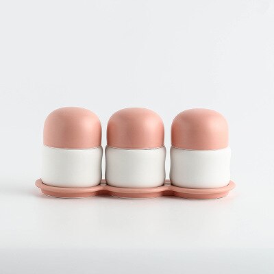 Eenvoudige stijl keramische kruik schattige porseleinen peper- en zoutstrooiers kruik restaurant huishouden: Roze set