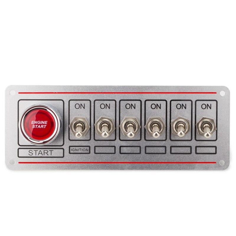 Universal Switch Panel for Racing Car Ignition Switch+6 Toggle Quick Off Switch Engine Start Button