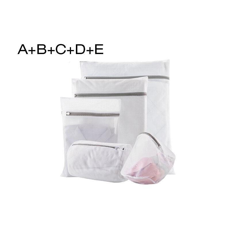 Sacs à linge en maille pour Machine à laver, filet de rangement pour vêtements de voyage, sac à fermeture éclair pour bas de soutien-gorge et sous-vêtements: set of 5