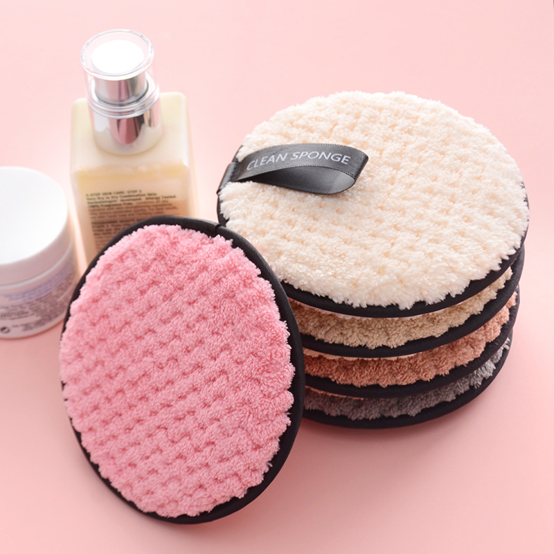 4PCS Makeup Remover Microfiber Cotton Pad Cosmetics Washable Makeup Towel Cleaning Sponge Skin Care Tool Washcloth