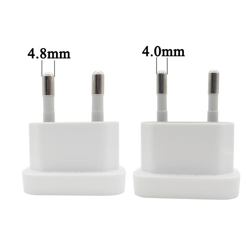 10PCS CN UNS Zu Eu-stecker Reise Adapter Power Stecker 2 Pin USA Buchse ZU 2Pin EU 4,8mm stecker Konverter Elektrische Stecker Weiß Schwarz