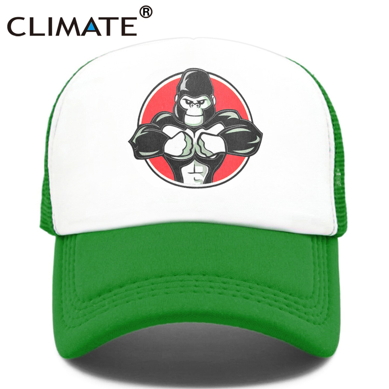 CLIMA di Fitness Robusto Muscolo Coccodrillo Cap Freddo Uomini PALESTRA Per Il Fitness Cap Animale della PALESTRA di Sport Ventole Mesh Trucker Cap Body Building cap: 098B-Green