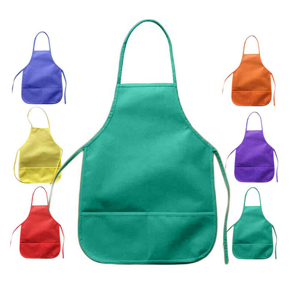 Neue freundlicher Schürze Art Malerei Kochen Baby Küche Malerei DIY Kunst Vliesstoff Tasche Schürze Kleinkind sauber Schürzen