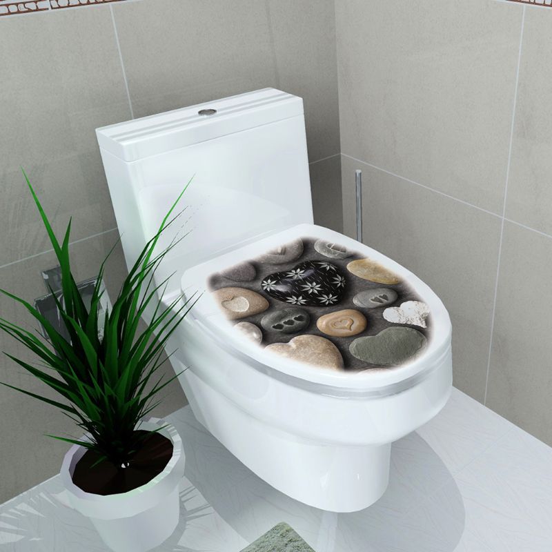 Enkelhed frisk stil toiletsæde væg klistermærke kunst badeværelse mærkater indretning pvc aftagelig boligindretning: 3