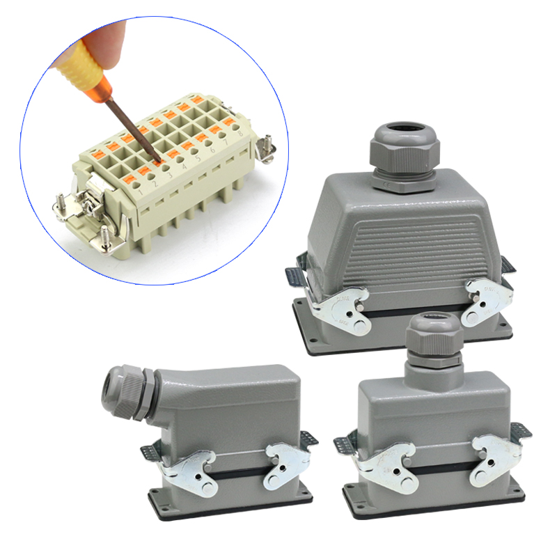 WZAZDQ Heavy Duty connector (granaatscherven-krimpaansluiting) 6-10-16-24-32-48 kernpin industriële waterdichte luchtvaartstekkerdoos