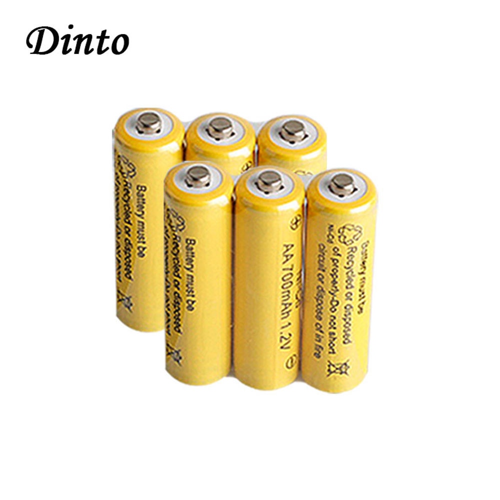 Dinto Real 1.2 V 700 mAh Ni Cd AA Batterij Ni-Cd Oplaadbare NiCd Batterijen voor Speelgoed Camera Afstandsbediening controle Zaklamp Microfoon