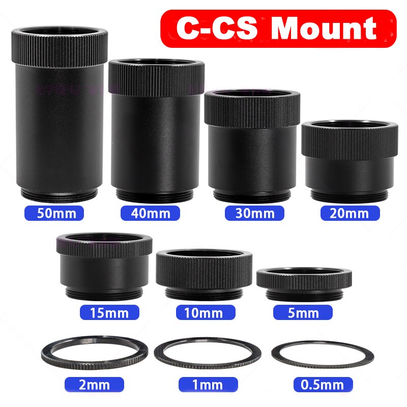 Diameter 25 to 31 Matte Metal C-CS Mount Lens Adapter Converter for Security Camera Macro Ring Industrial Camera Extension Tube