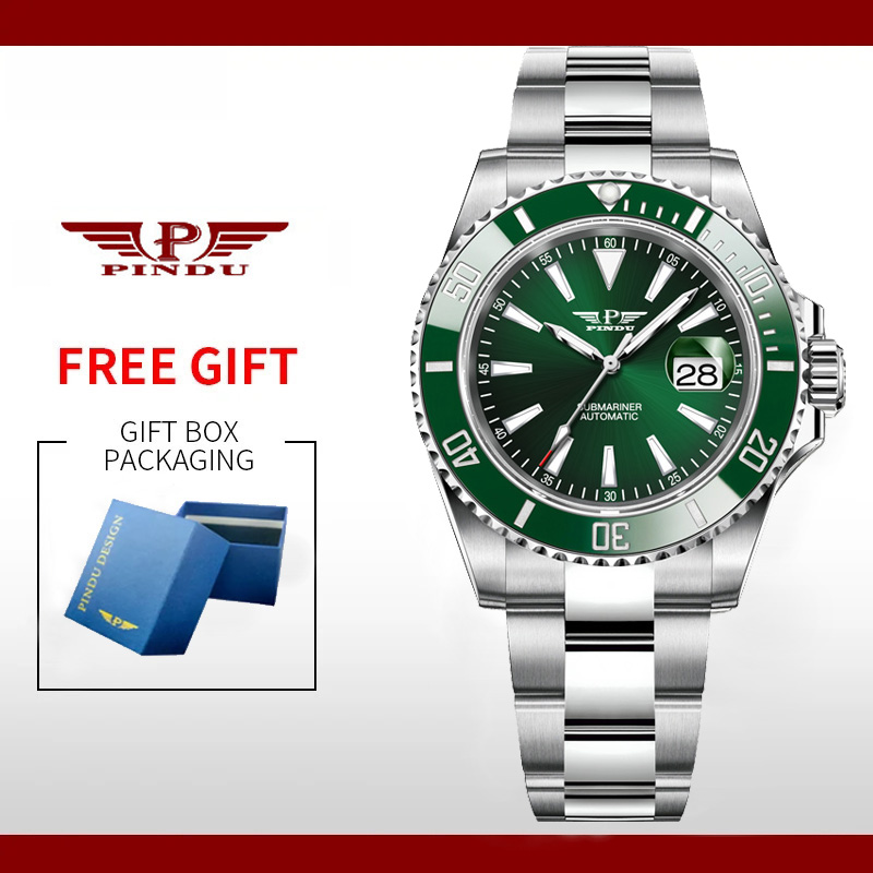 Reloj Hombre PINDU Water Ghost Reloj de pulsera mecánico para Hombre 40MM Reloj automático de cerámica de lujo para Hombre Relojes Masculino