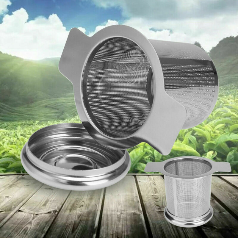 Stainless Steel Mesh Tea Infuser Metal Cup Strainer Loose Leaf Filter with Lid