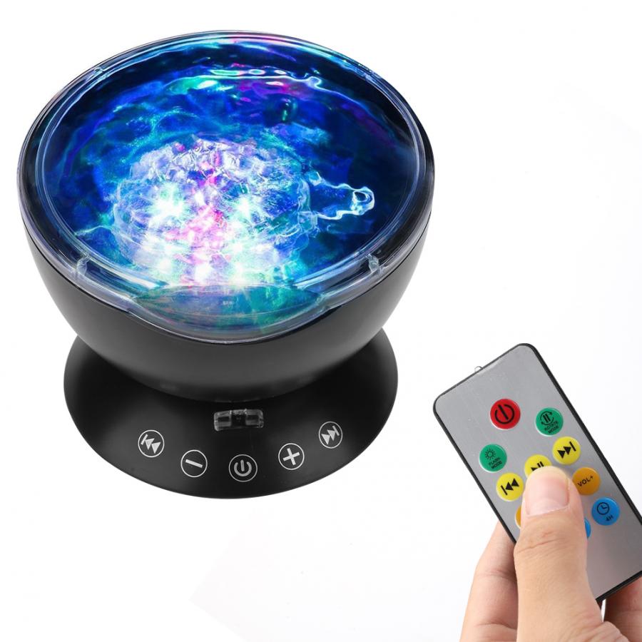 Oceaan Projector Ingebouwde Nachtverlichting Muziek Speler Met 12 Led 7 Kleur Lamp Voor Telefoon Pc Muziekspeler