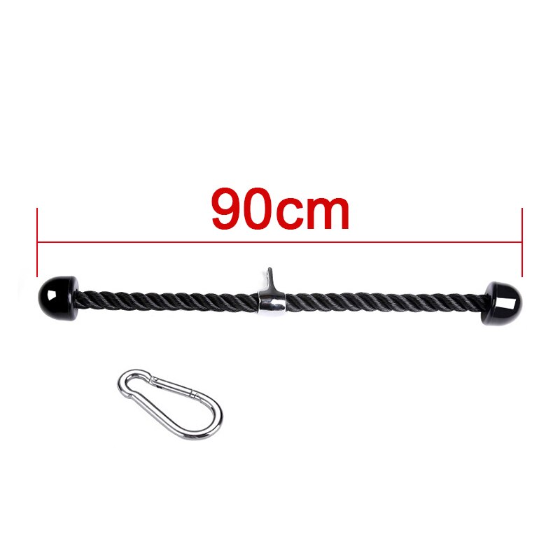 Fitness Lat PullDown Corde Triceps Push Up Poulie Câble Machine de Fixation Robuste Cordon D'accroche pour Gymnastique À La Maison L'aviron Poids L'exercice: Black-90cm