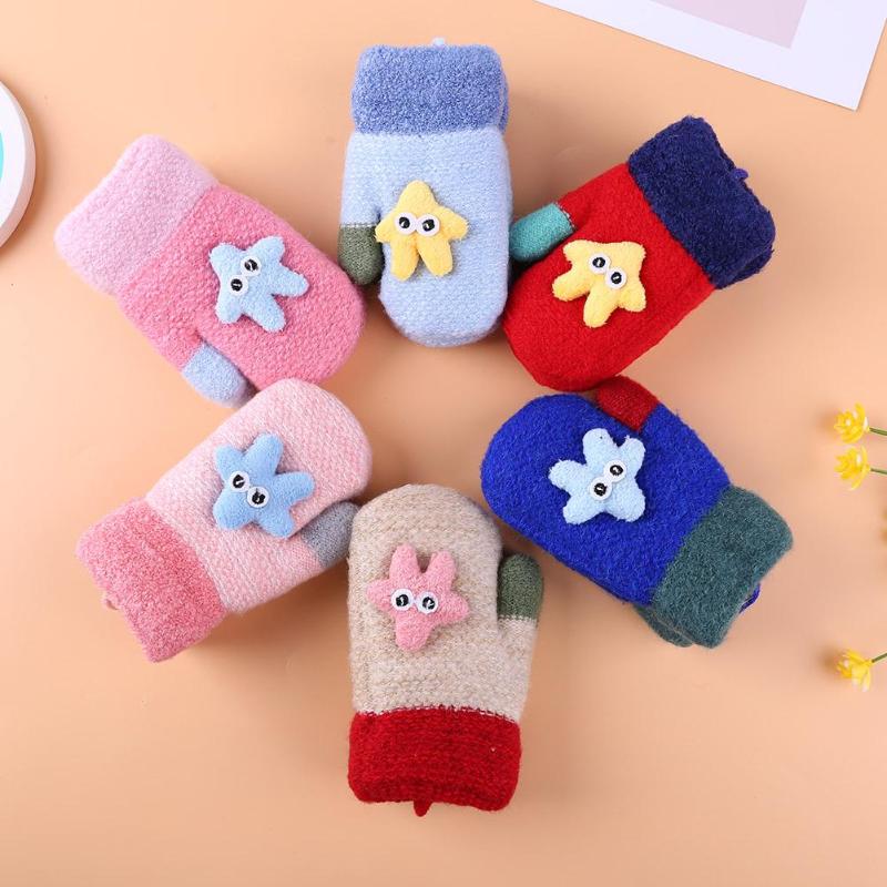 1 Pair Bambini Del Fumetto Guanti Imitazione di Agnello In Pile Addensare Ragazzi Delle Neonate Autunno Inverno Caldo Regali di Accessori di Abbigliamento