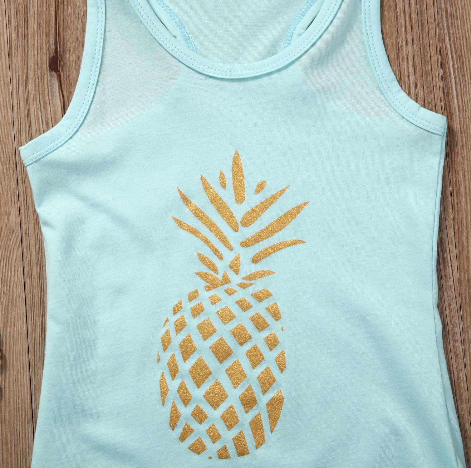 Senza maniche Ananas Stampa Nappa Serbatoi Top Per Le Ragazze