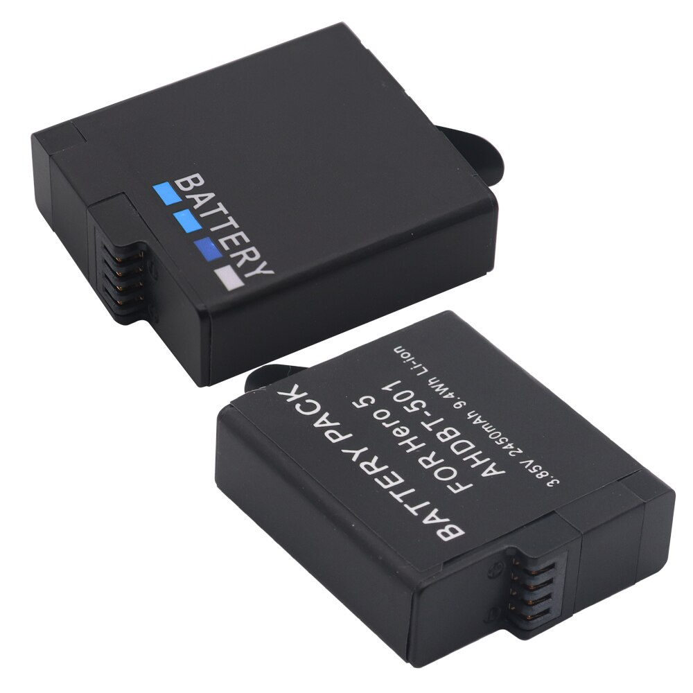 100% new2450mah batería para GoPro héroe de 5 ir Pro Hero5 Hero6 Hero7 AHDBT-501 baterías de la Cámara Accesorios