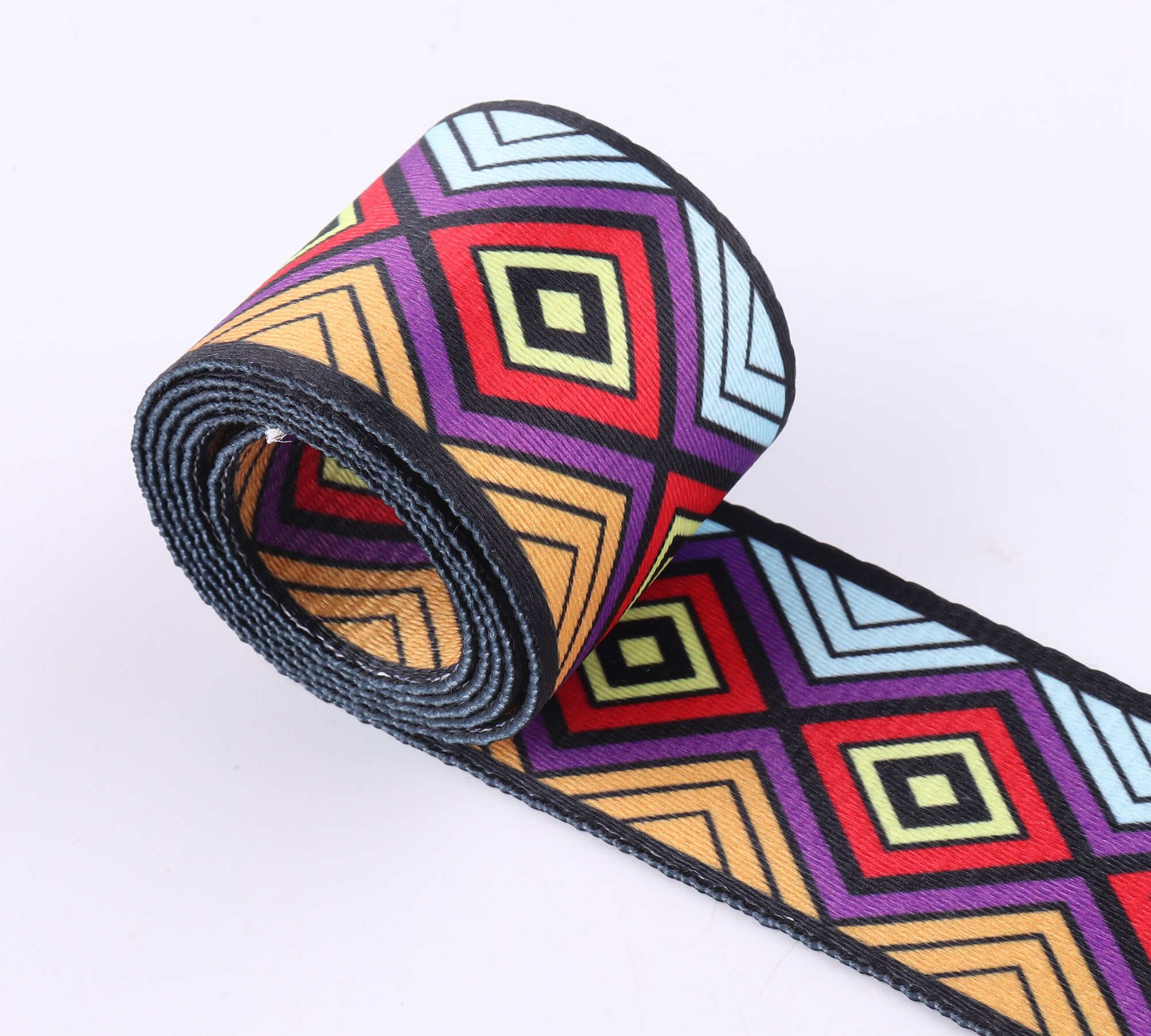 Bløde bånd stropper 3 yards 50mm farverige stribe nylon bånd snor til bagage / totes bælterem håndtaske rem hundehalsbånd: B