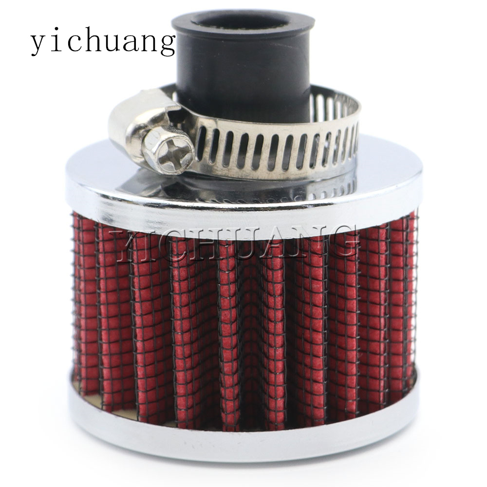 Motorfiets Mini 12mm Universele Filter Voor Koude Lucht High Flow Carterontluchting Auto Accessoires Inlaatluchtfilters: Rood