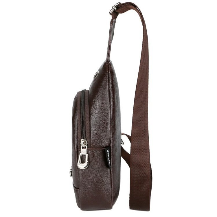 Tas stijl heren pu leren borsttas schoudertas multifunctioneel met koptelefoonaansluiting heren enkele schoudertas aktetas