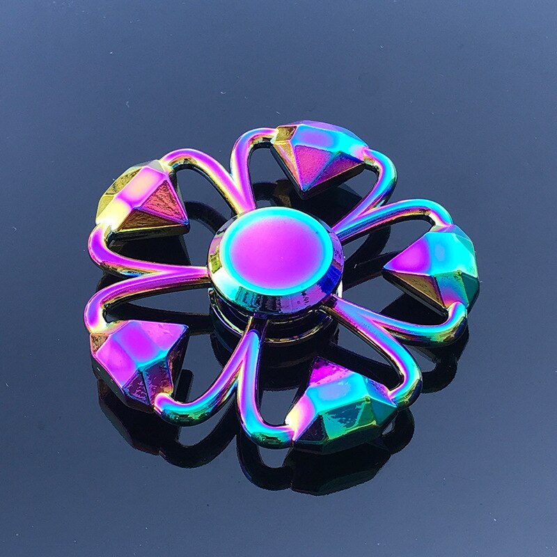 Rainbow Fidget Metal Spinner Colorful Finger Spinners High Speed Hand Spinners Fidget Toys for Stress Anxiety Relief for Adults: Silver