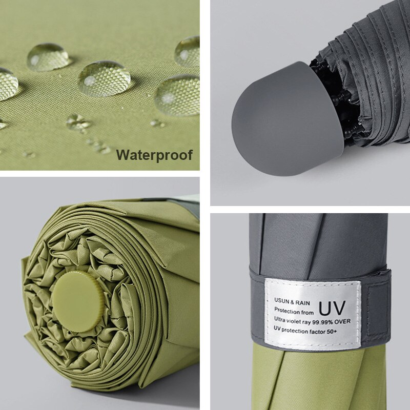 Paraguas de cápsula de protección Anti-UV, miniparaguas plegable, a prueba de viento, portátil, paraguas de lluvia para mujer, paraguas de bolsillo, paraguas de hombre