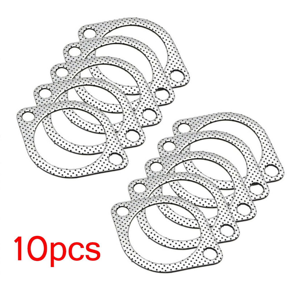 Manifold Gasket Collector Flange Gasket 2 Bolt 10pc 3" Exhaust Pipe Newest