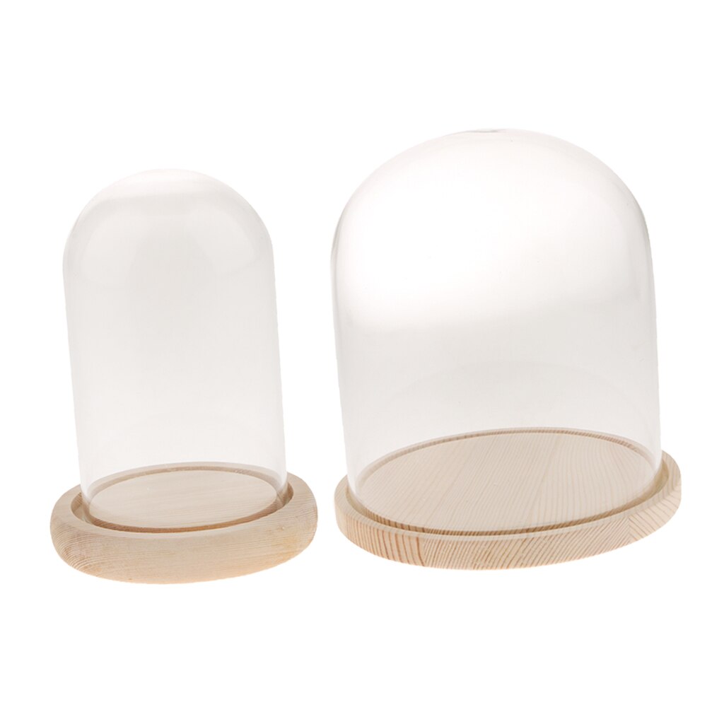 Domo de cristal de madera con Base de madera, cubierta de cristal, Uds.