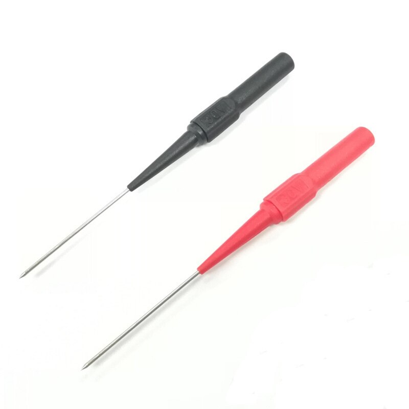 2PCS Multimeter Test Lead Extension Back Probes Mini Pin Stainless Steel Tipped Tip For Banana Socket Tester: Default Title