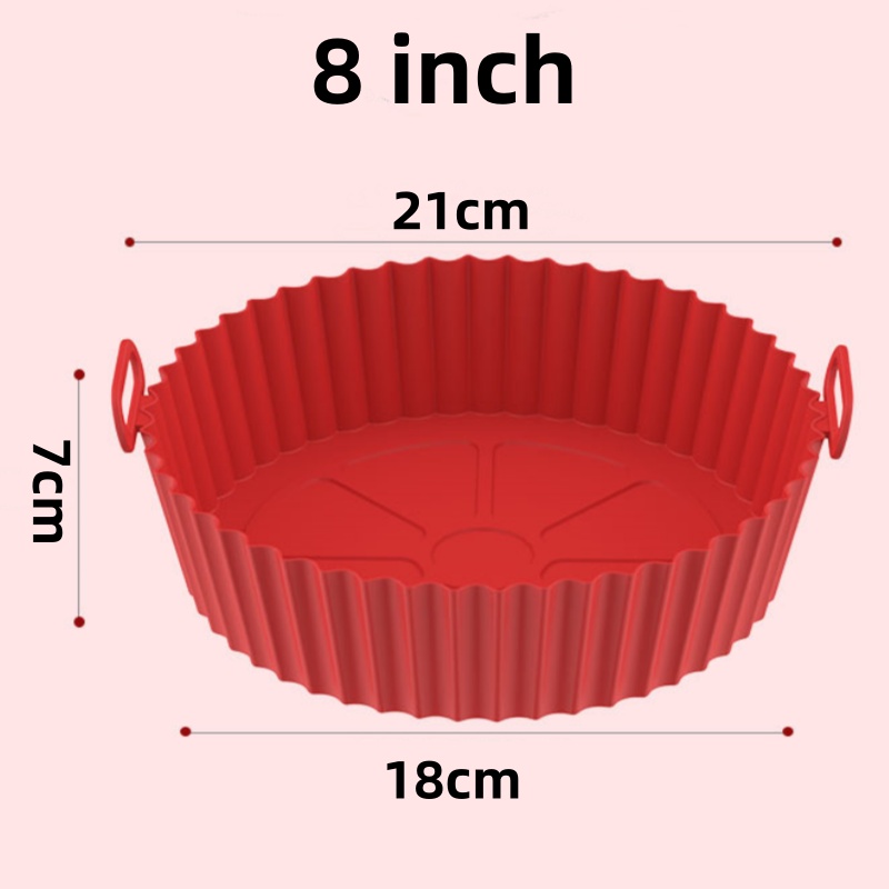 Plateau de cuisson de four réutilisable, friteuse à Air, moule rond en Silicone, Pizza poulet frit, panier en Silicone, poêle antiadhésive, accessoires de cuisson: vert clair