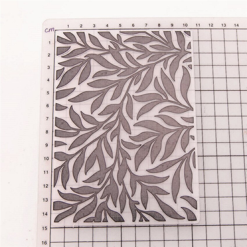 10.5x14.8cm Black leaf Embossing folders Plastic bump Scrapbooking DIY Template Fondant indentation Cake Photo Album Card Makin