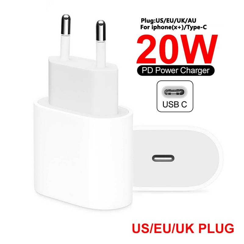 PD 20W USB-C Power Adapter Charger US EU Plug QC4.0 20W Smart Phone Fast Charger for iPad Pro Air iPhone 12 mini 11 Pro Max Xs X