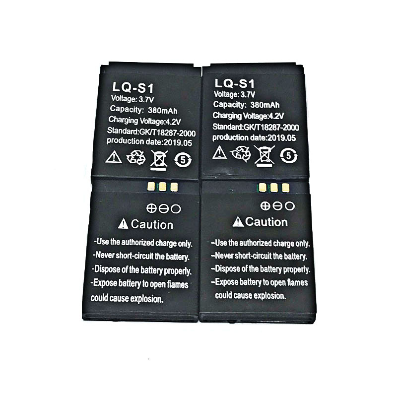 1-4pz Astuto Della Vigilanza Della Batteria Durevole SmartWatch LQ-S1 3.7V Batteria Al Litio Ricaricabile per DZ09 W8 380mA A1 QW09 KSW-S6 RYX-NX9: 4pezzi
