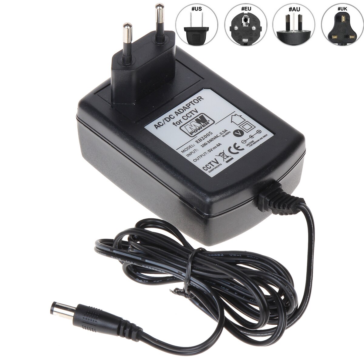 Adaptateur d'alimentation dc5v 4a pour le chargeur de téléphone également pour l'attdance du temps
