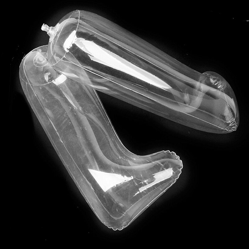 1 Pair Plastic Inflatable Boots shoe stretcher 30cm transparent