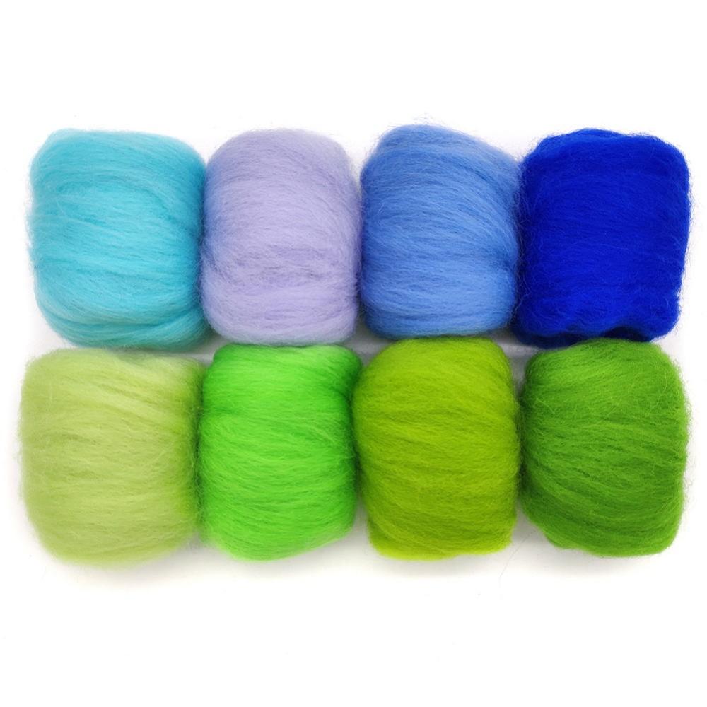 Naaldvilten Kit 10G X 8 Kleur Totaal 80G Merino Milieuvriendelijke Natuurlijke Met Naaldvilten Naalden, naaldvilten Mat (NO.15)