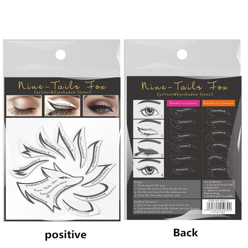 12 painting Eye Makeup Stencils arrow Eyeliner Template Shaping Tool Eyebrows Eye Shadow Makeup Template Tool Stickers Card