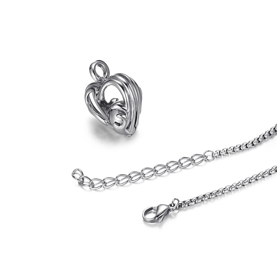 RainSo Stainless Steel Link and magnets ball Necklaces Health for arthritis Bio Energy Healing Power Heart-shaped Necklace