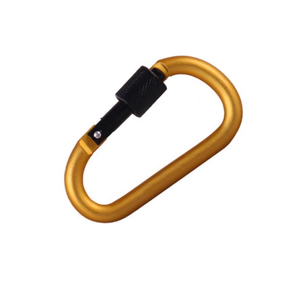 Aluminium veersleutel karabijnhaken clip draaguitrusting slot gesp sleutelhangers haak outdoor kampeeruitrusting ed: Gouden