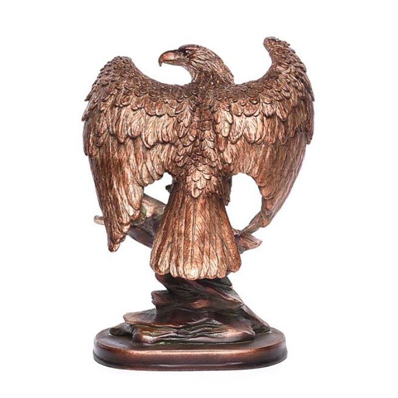 Tall Patriotic Bald Eagle On Rocks Statue Eagle Decorative Bronze Resin Figurin Q39B