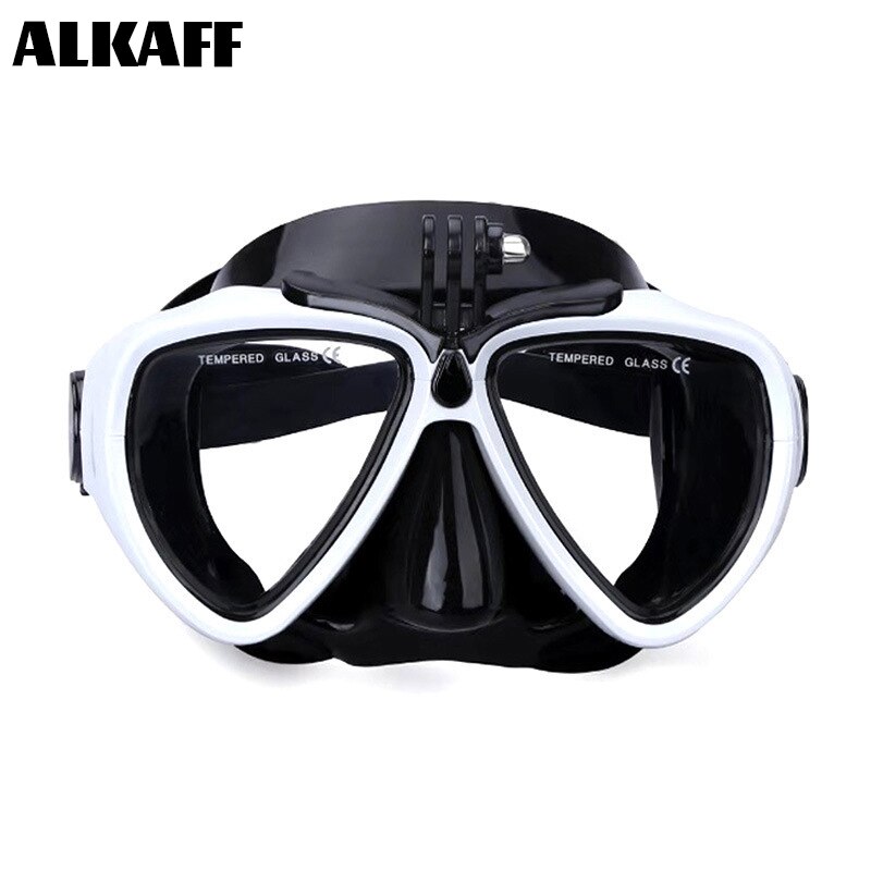 full Face Scuba Diving Mask Myopia Anti Fog Goggles With Camera Mount Snorkeling Set Swimming mask deep water For Adult: White single glasses