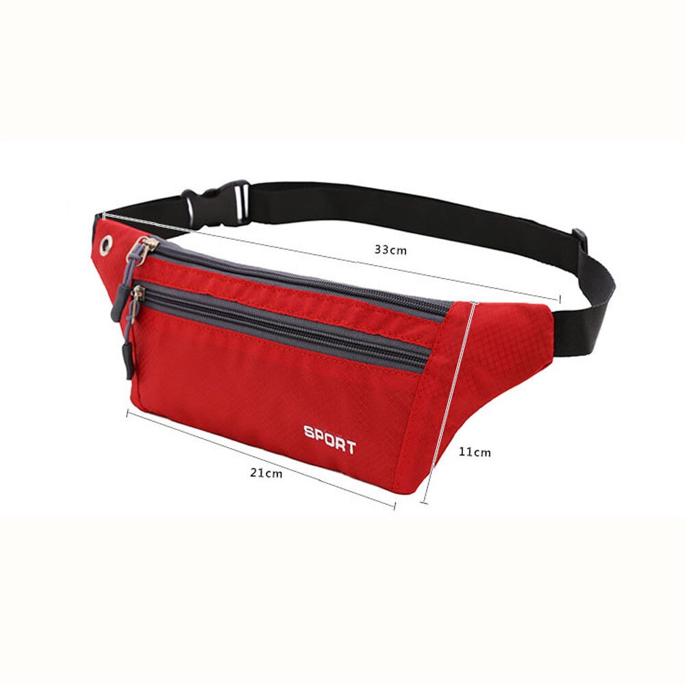 Men Women Waist Fanny Pack Belt Bag Phone Pouch Travel Sport Hip Purse Wallet Waist Packs Zip Bags