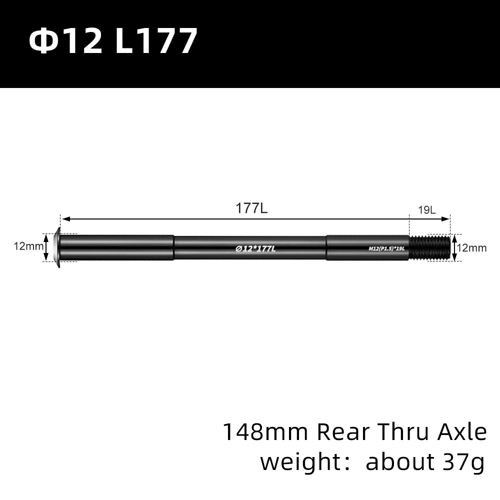 Bike Thru Axle Front Fork Shaft Skewers Rear Hub Thru Axle 12x126/162 M12xP1.5 M15 Bike Quick Release: Blue