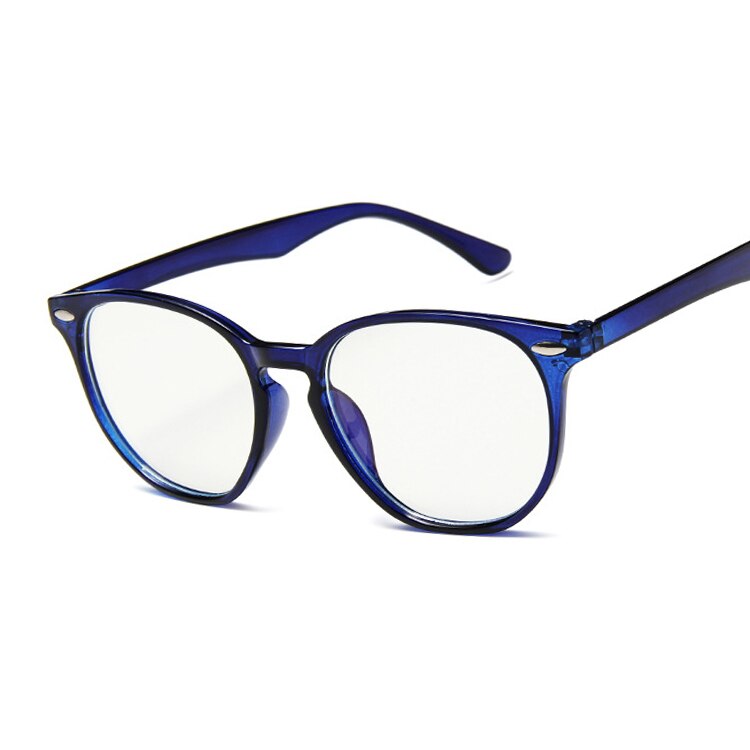 Gafas transparentes con monturas de óptica falsa para mujer, lentes transparentes para miopía, gafas para ordenador: Dark Blue