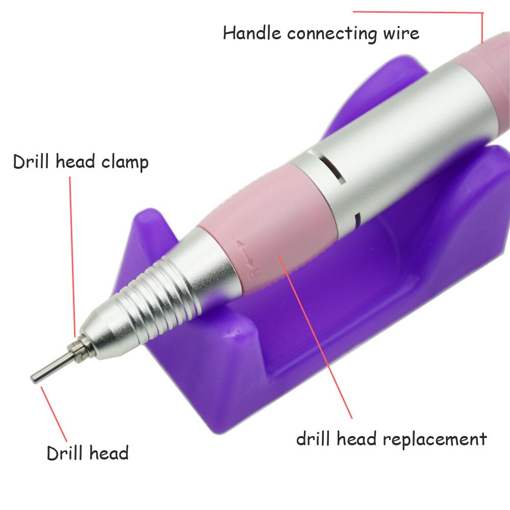 35000RPM Electric Nail Drill Machine Metal Handle Rotary Lock Handpiece For Manicure Drill Machine Accessories Nail Art Tools