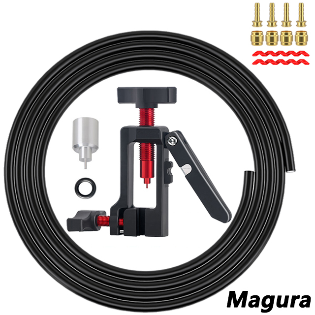 Herramienta de aguja de aceite para bicicleta 2 en 1, cortadores de manguera hidráulica, conector cortador de manguera de freno de disco BH59 BH90 SRAM MAGURA, herramientas de instalación: Rosa