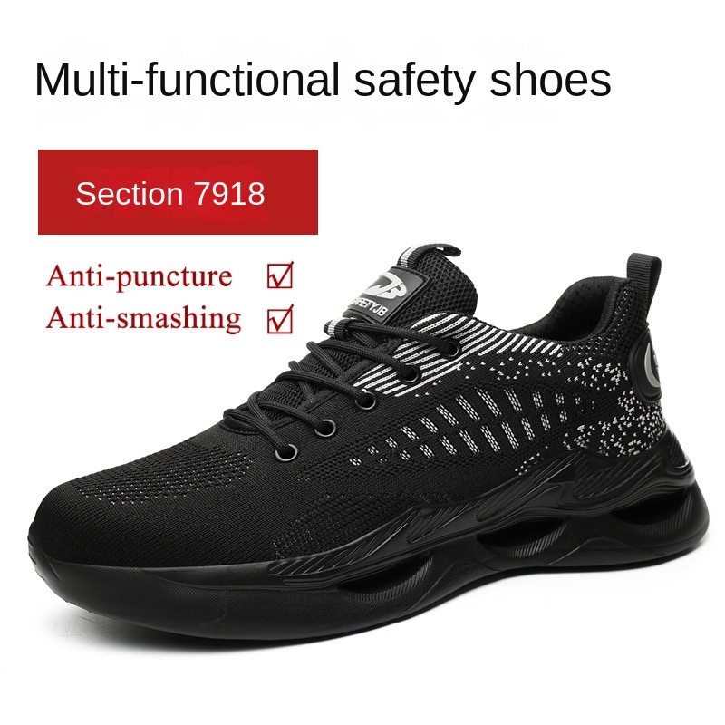 Men's Rotating Button Safety Shoes Steel Toe Work Sneakers Indestructible Shoes Puncture-Proof work Boots Air Cushion Men Boots