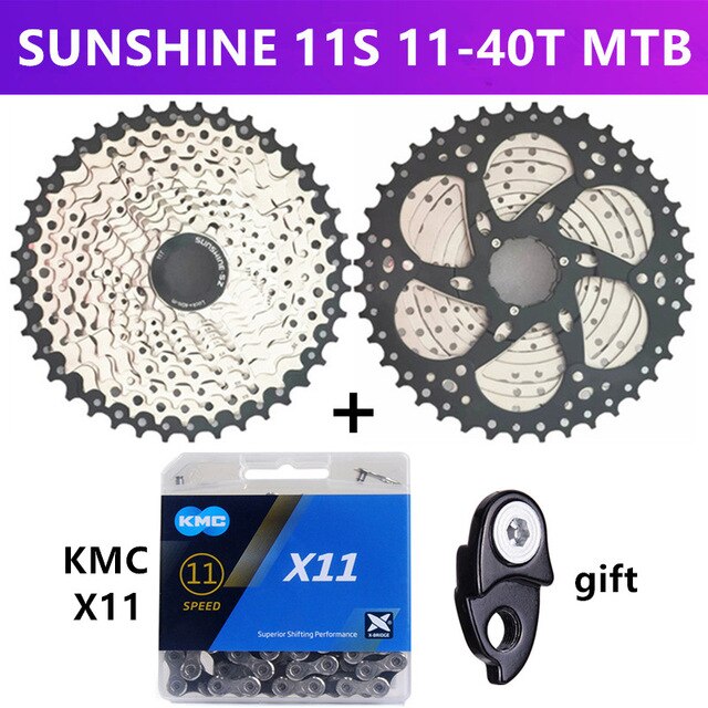 solskinn-sz mtb / landeveissykkel svinghjul 11/22/33 hastighet 11-25t/28t/32t/36t/40t/42t/46t/50t/52t kassett svinghjul og kmc  x11: Mtb 40t og  x11