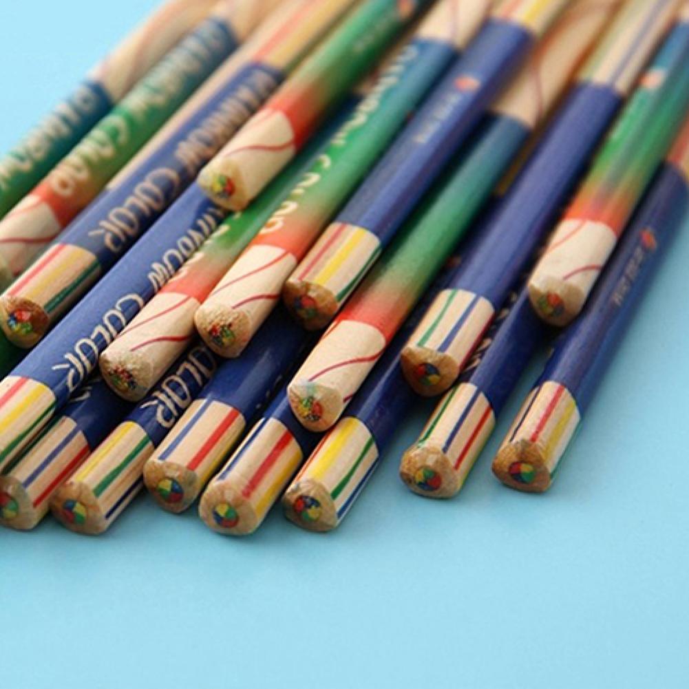 Pencils 10Pcs/Lot Rainbow Color Pencil 4 In 1 Colored Pencils for Drawing Stationery Office School Supplies