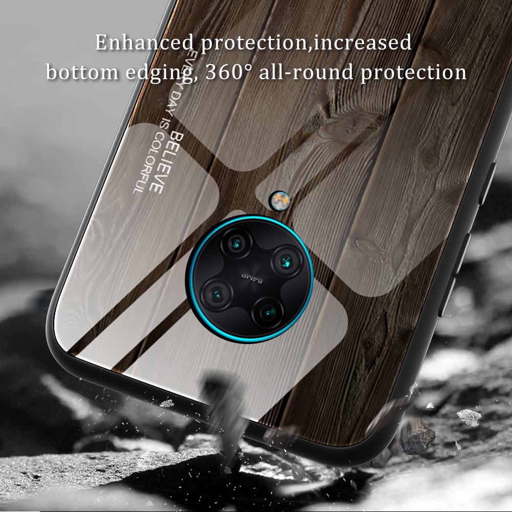 For Xiaomi Poco X3 Case Tempered Glass Wood Grain Protective Cover For Xiaomi Poco X 3 poco x 3 Funda