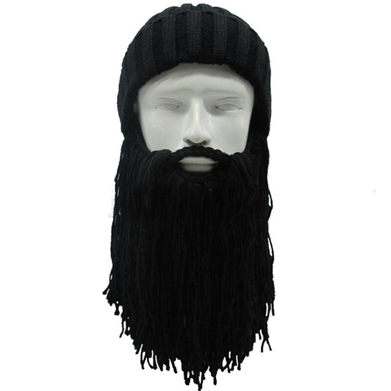 Sombreros creativos de punto para hombre, gorros abrigados de invierno, gorros vikingos, sombreros con barba para esquiar al aire libre, divertido sombrero para Halloween, touca inverno: 4
